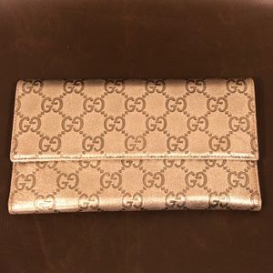Gucci Guccissima Wallet in Metallic Silver